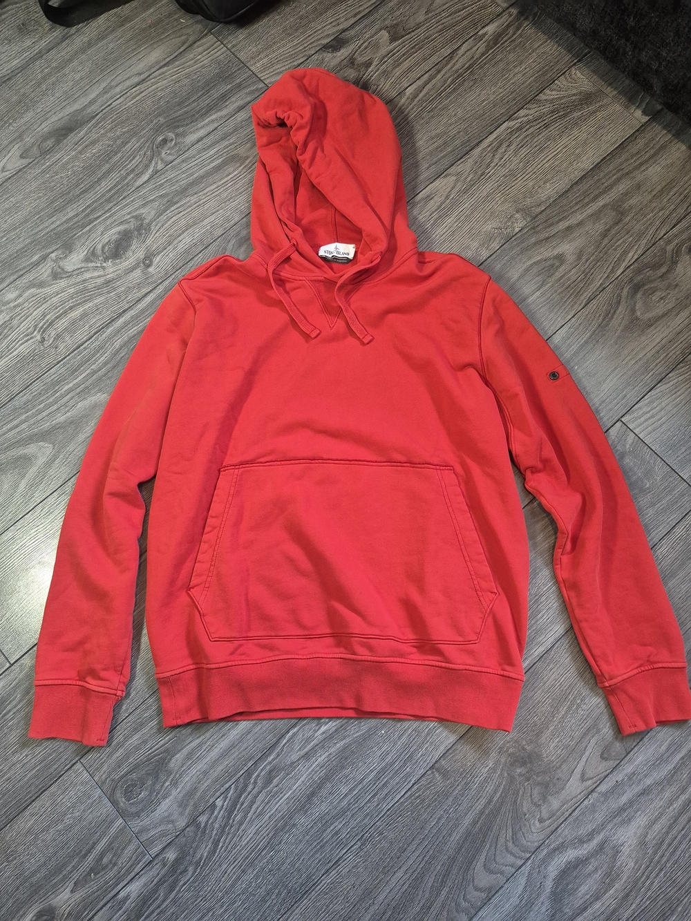 Stone Island Cotton Hoodie Red Kangaroo Pocket - XXL - Fits Like Large